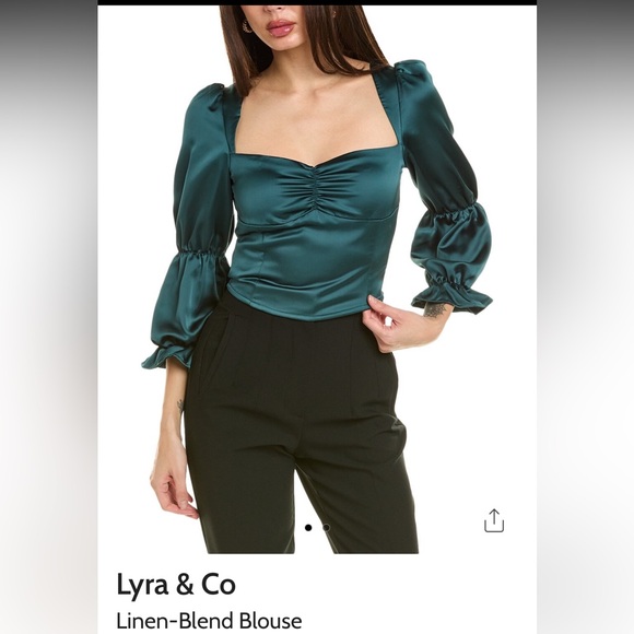 Lyra & Co Tops - Lyra & Co Linen Blend Long Sleeve Blouse nwt